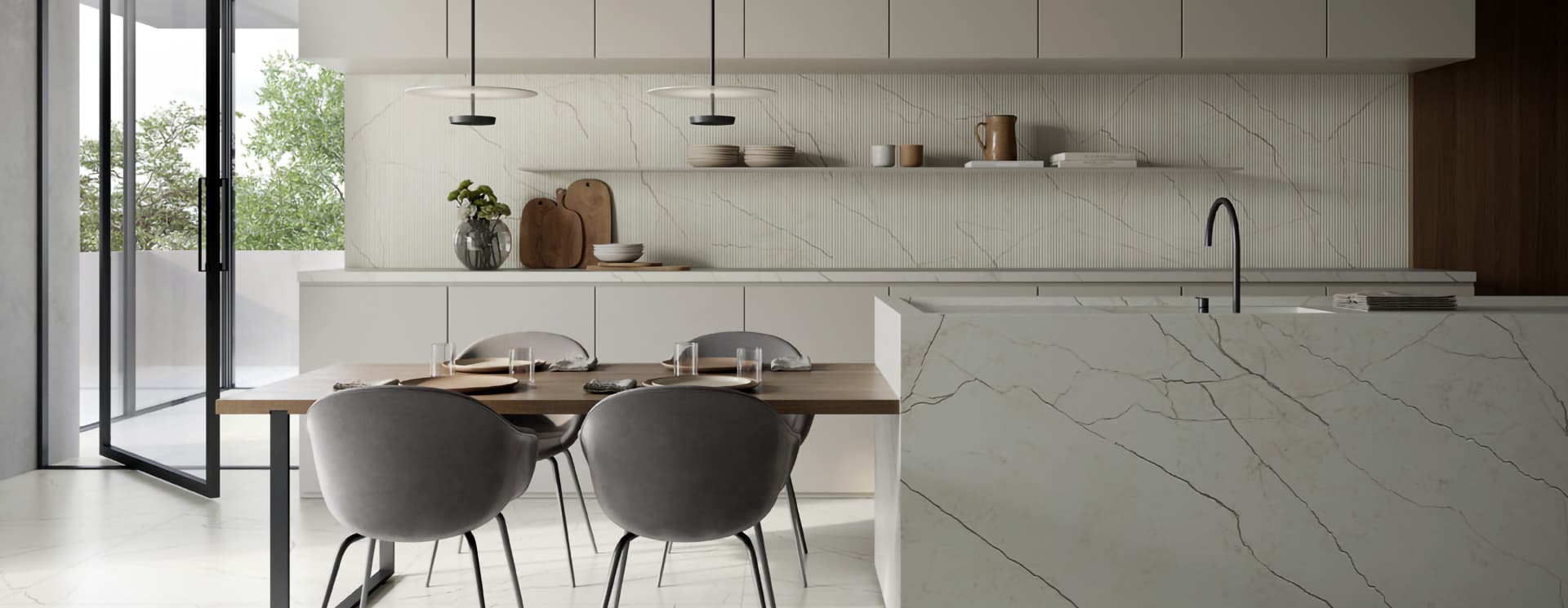 Slatted wood effect decorative tiles – Casalgrande Padana
