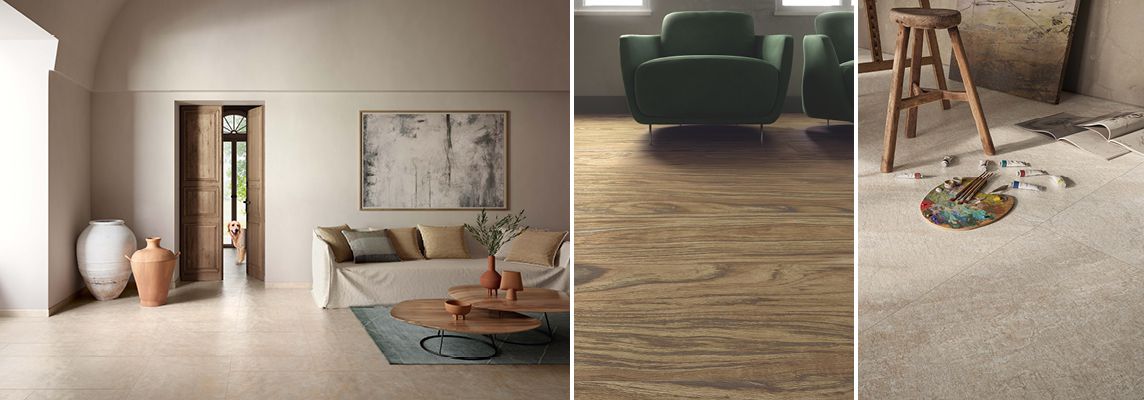 How to give a modern décor look to the sitting room with porcelain stoneware