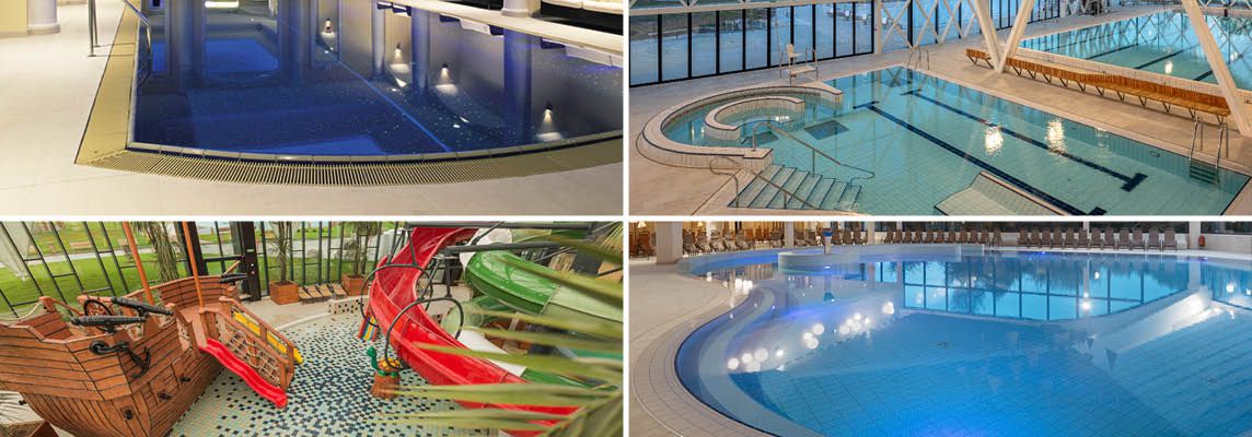 The use of porcelain stoneware in sports centres, public swimming pools, wellness centres and spas