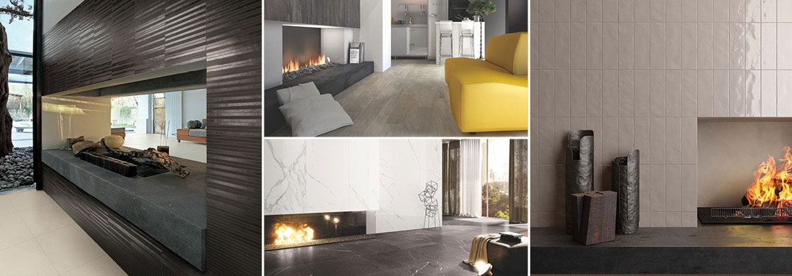 7 ideas for tiling your fireplace with porcelain stoneware
