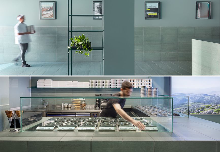 Buza Gelato Gallery: an attractive note of colour in porcelain stoneware