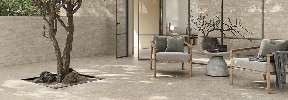 Petra: the natural charm of stone, in porcelain stoneware